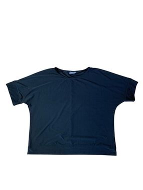 b.young Black Bystella Blouse Boxy Short Sleeve Top Midweight Size M